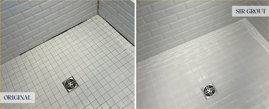 Shower Before and After a Remarkable Grout Sealing in Southampton, PA