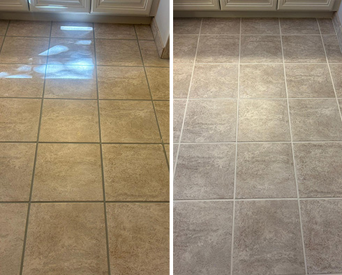 Floor Before and After Our Hard Surface Restoration Services in Morrisville, PA