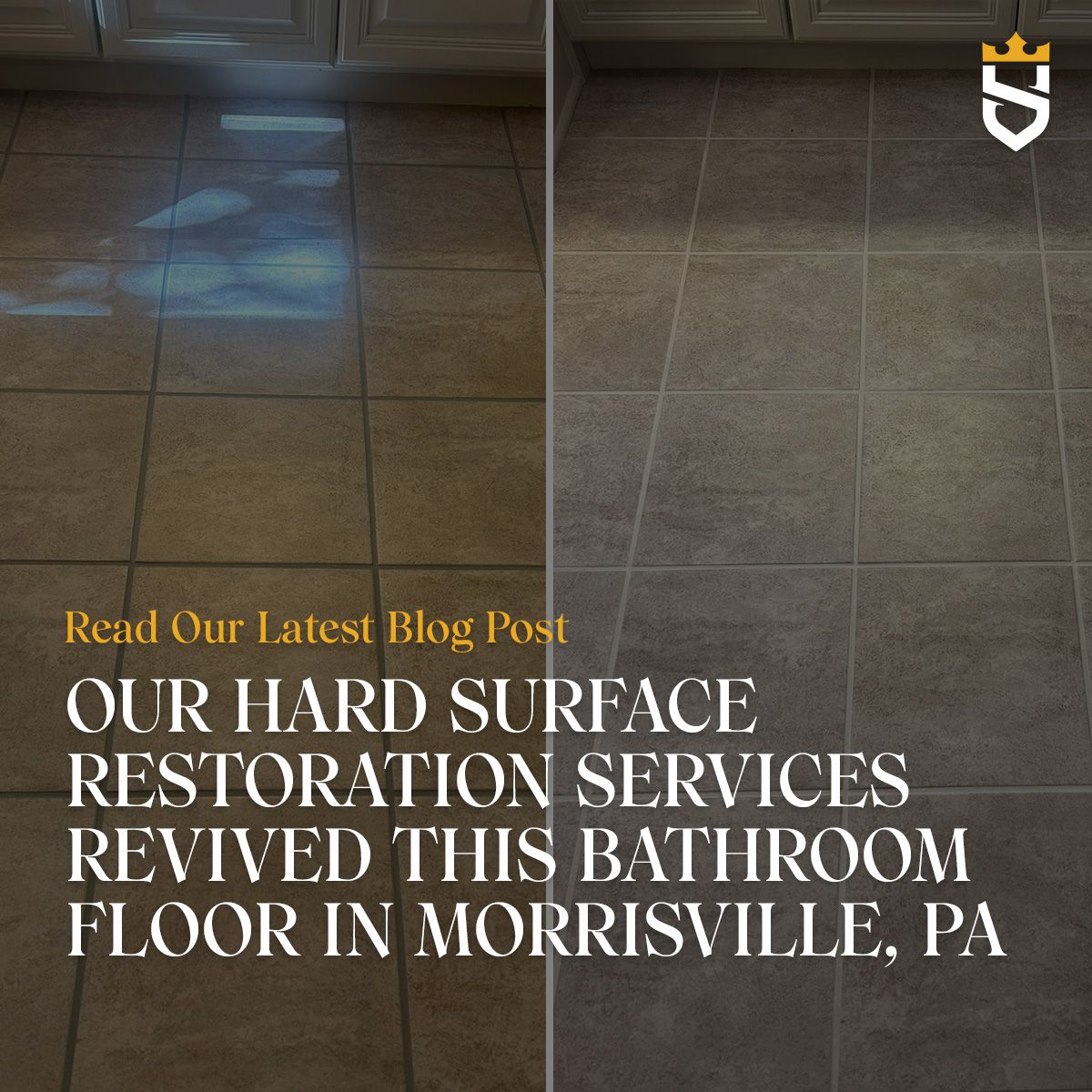 Our Hard Surface Restoration Services Revived This Bathroom Floor in Morrisville, PA