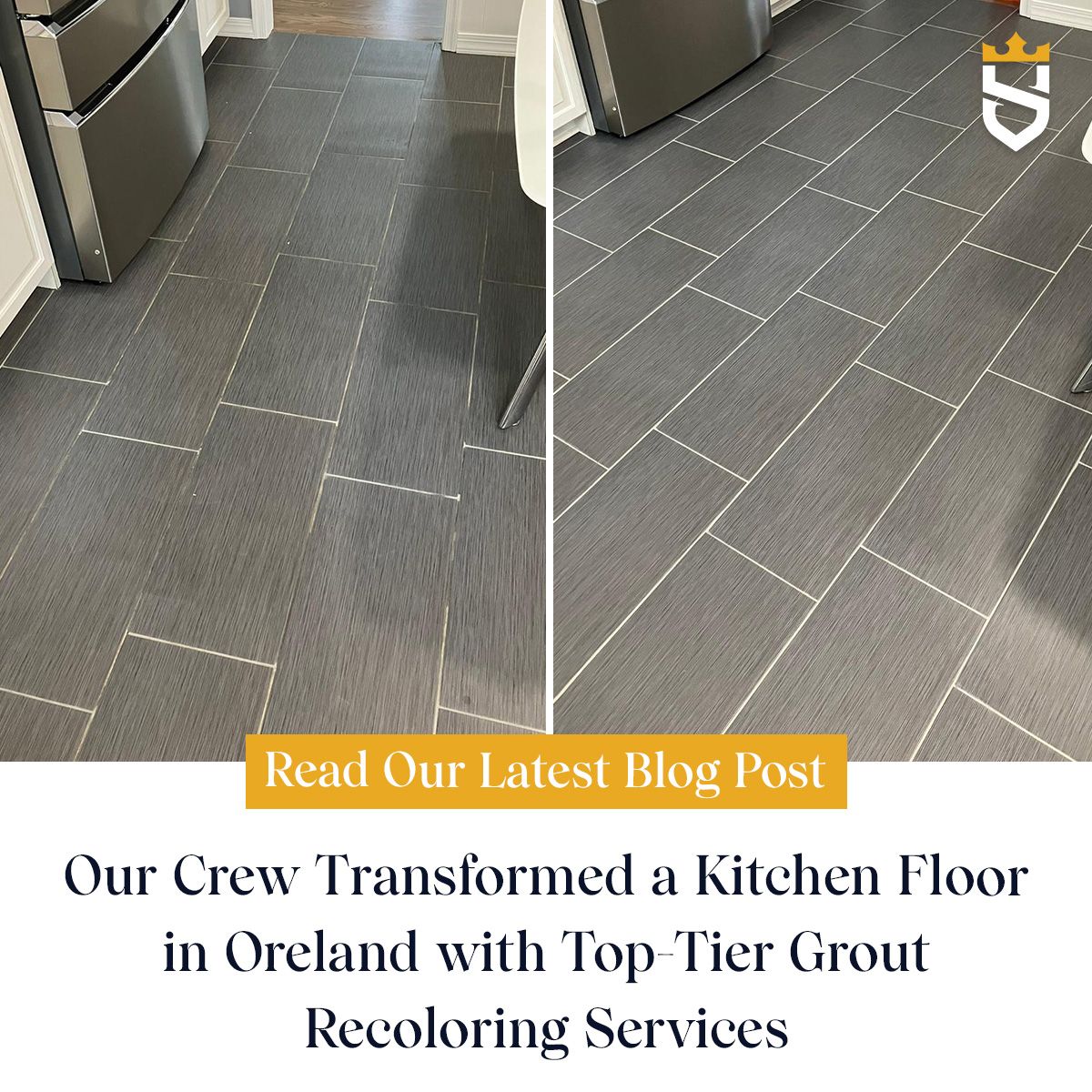 Our Crew Transformed a Kitchen Floor in Oreland with Top-Tier Grout Recoloring Services