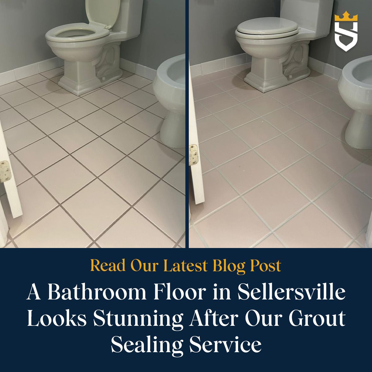 A Bathroom Floor in Sellersville Looks Stunning After Our Grout Sealing Service